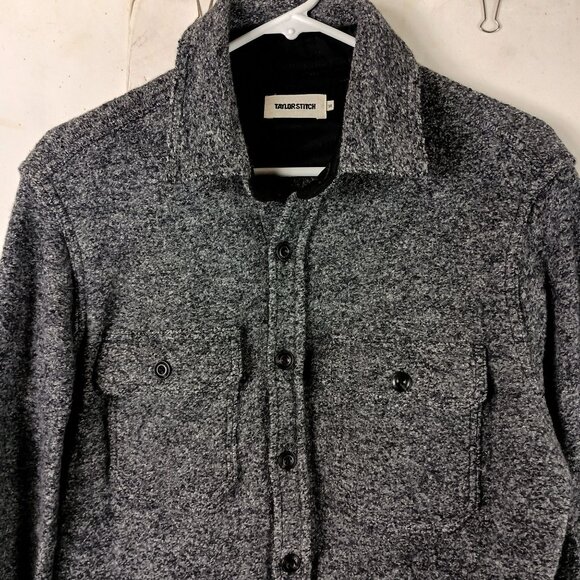 Taylor Stitch Connor Boucle Overshirt S 38 Gray Wool Blend Workwear Gorpcore - Picture 4 of 11